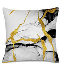 Axyaa Gold Marbled Abstract Pillow Covers for Sofa, Bedroom & Car