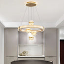 Axyaa Crystal Chandelier Pendant Light - Elegant Luxury Ceiling Fixture for Living Room
