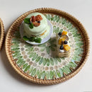 Axyaa Handmade Rattan Shell Tray for Home Decor and Serving