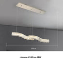 Axyaa Double S Wave Steel Crystal LED Pendant Lights Art Deco Hanging Lamp