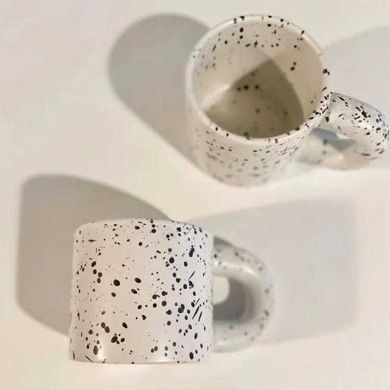 Axyaa Ceramic Mug with Ring Handle - Nordic Style Porcelain Coffee Cup