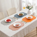 Axyaa Faux Leather Placemats Set - 6PCS Black Table Pad Kitchen Dining Mat