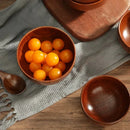 Axyaa Handcrafted Japanese Wooden Soup Bowl Large Retro Solid Wood Tableware