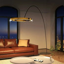Axyaa Luxury Fishing Lamp: Circular Vertical Floor Lamp for Living Room & Bedroom