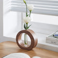 Axyaa Wood Decoration Hydroponic Mini Glass Vase for Living Room Flower Arrangement