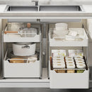 Axyaa 2-Layer Sliding Kitchen Organizer for Seasoning Bottles and Dishes