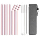 Axyaa Glass Bubble Tea Straws Set with Brush - Party Home Bar Accessories