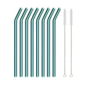 Axyaa Green Glass Straws - Reusable High Borosilicate Smoothie Cocktail Milkshake Straw