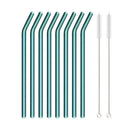 Axyaa Green Glass Straws - Reusable High Borosilicate Smoothie Cocktail Milkshake Straw