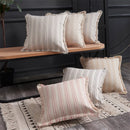 Axyaa Stripe Pillow Cover with Beard Edge for Sofa & Bedroom Décor
