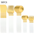 Axyaa 30-Piece Matte Stainless Steel Gold Dinnerware Set