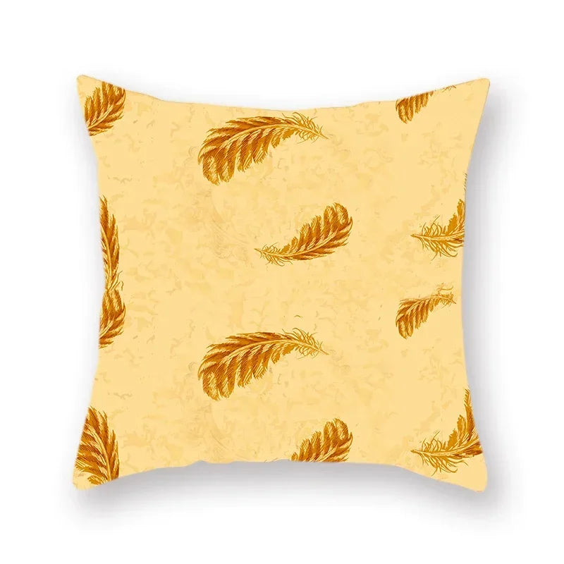 Axyaa Bird Feather Polyester Cushion Cover for Home Decor