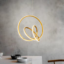 Axyaa Gold Ring LED Pendant Light Creative Circle Chandelier for Dining Room and Bar