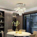 Axyaa Luxury Petal Chandelier Glass Hanging Lamps for High Ceiling Decor