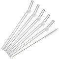 Axyaa Glass Christmas Straws Set with Cleaning Brush - 6Pcs - Bar Accessories