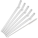 Axyaa Glass Christmas Straws Set with Cleaning Brush - 6Pcs - Bar Accessories