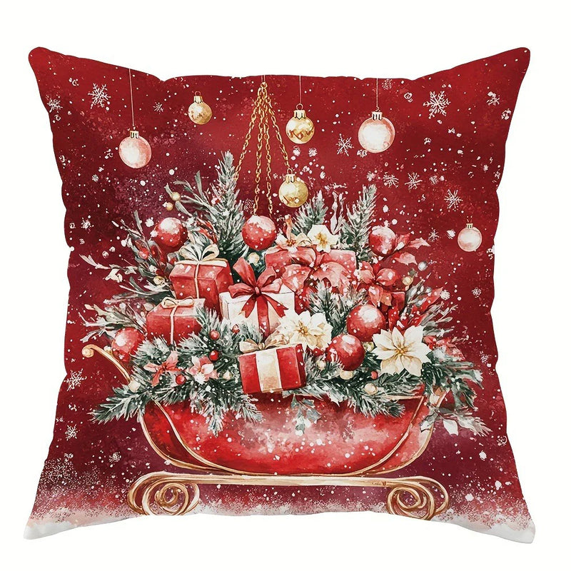 Christmas Pillowcase Set by Axyaa - Festive Sofa Cushion Covers for Home Decor