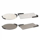 Axya Rectangular Leather Tray with Metal Handle for Home Decor and Organization