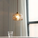 Axyaa Amber Glass Shade LED Pendant Light: Vintage Industrial Hanging Lamp for Kitchen