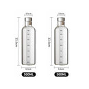 Axyaa Large Capacity Glass Water Bottle with Time Marker Cover