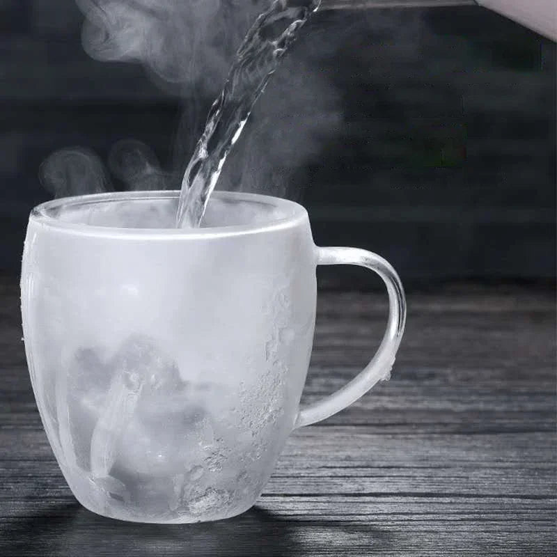 Axya Double Bottom Glass Coffee Cup Set for Whiskey, Tea, Wine, and Cocktails
