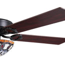 Axyaa Retro Style Wood Blades Ceiling Fan Light 52 Inch Remote Control Glass Color