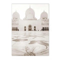 Islamic Beige Flower Canvas Print Mosque Door Wall Art Bohemia Pictures for Modern Home Decor by Axyaa