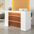 Axyaa LED Reception Desk, 63" Front Counter for Salon, Retail, Lobby - Tribesigns