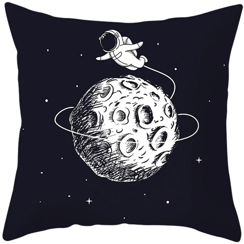 Universe Space Peach Skin Pillowcases by Axyaa - Cartoon Animation Pilot Cushion Cover
