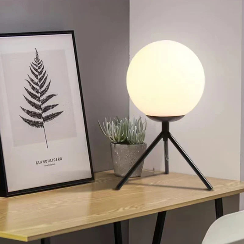 Axya Glass Ball Table Lamp - Modern Nordic LED Desk Light for Bedroom, Living Room