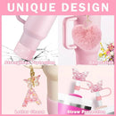 Axyaa Cup Accessories Set: Butterfly Straw, Cover, Cap, Boot, Handle Charm, Initials Sticker