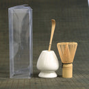Axyaa Matcha Tea Set Bamboo Whisk Scoop Ceramics Bowl Handmade Ceremony Tool