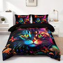 Axyaa Kitten & Mushroom Duvet Set - Soft & Breathable Bedding for Home & Dorm
