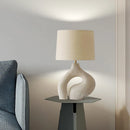 Axyaa White Resin Art Table Lamp, Modern LED Lighting for Living Room, Bedroom