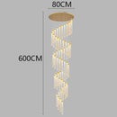 Axyaa Crystal Chandelier Stair Pendant Living Room Lighting Modern Home Decoration