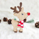 Axyaa Christmas Wooden Deerlet Ornaments Holiday Decor Craft Gift