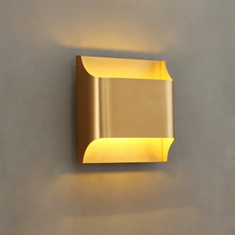 Axyaa Modern Copper Brass Wall Sconce Minimalist Wall Lamp for Living Room