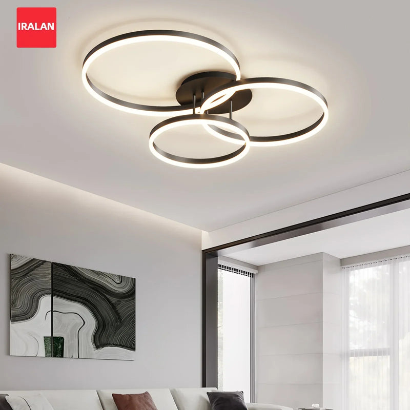 Axyaa Smart Led Chandeliers 3 Circle Ceiling Light with Remote Control App