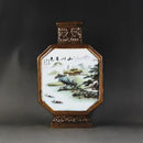 Axyaa Qianlong Ceramic Vase Flat Bottle Antique Collection Ornaments
