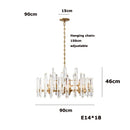Axyaa Crystal Brass Chandelier with E14 LED Dimming for Living Room