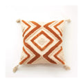 Axyaa Tufted Diamond Pattern Cushion Cover - Nordic Style Beige Yellow Tassel Pillowcase