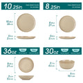 Axyaa 24-Piece Light-Brown Stoneware Dinnerware Set