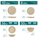 Axyaa 24-Piece Light-Brown Stoneware Dinnerware Set