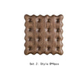 Axyaa Wooden Cookie Coaster Set - Walnut Beech Heat Pad for Cups and Mugs