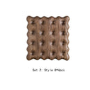 Axyaa Wooden Cookie Coaster Set - Walnut Beech Heat Pad for Cups and Mugs
