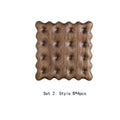 Axyaa Wooden Cookie Coasters Walnut Beech Heat Pad Set for Cups