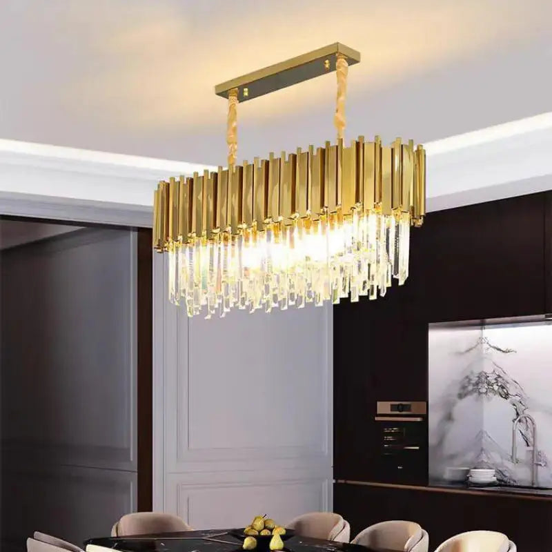 Axyaa Crystal LED Pendant Lights Gold Plating Metal Hanging Lamp