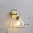 Axyaa Japanese Style Copper Glass LED Wall Lamp for Home Decor