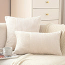 Axyaa French Stripe Soft Plush Flannel Pillow Cover - Modern Home Decor