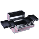 Axyaa Extra Large 6-Tray Makeup Organizer Case, 12-Inch Portable Carrying Box